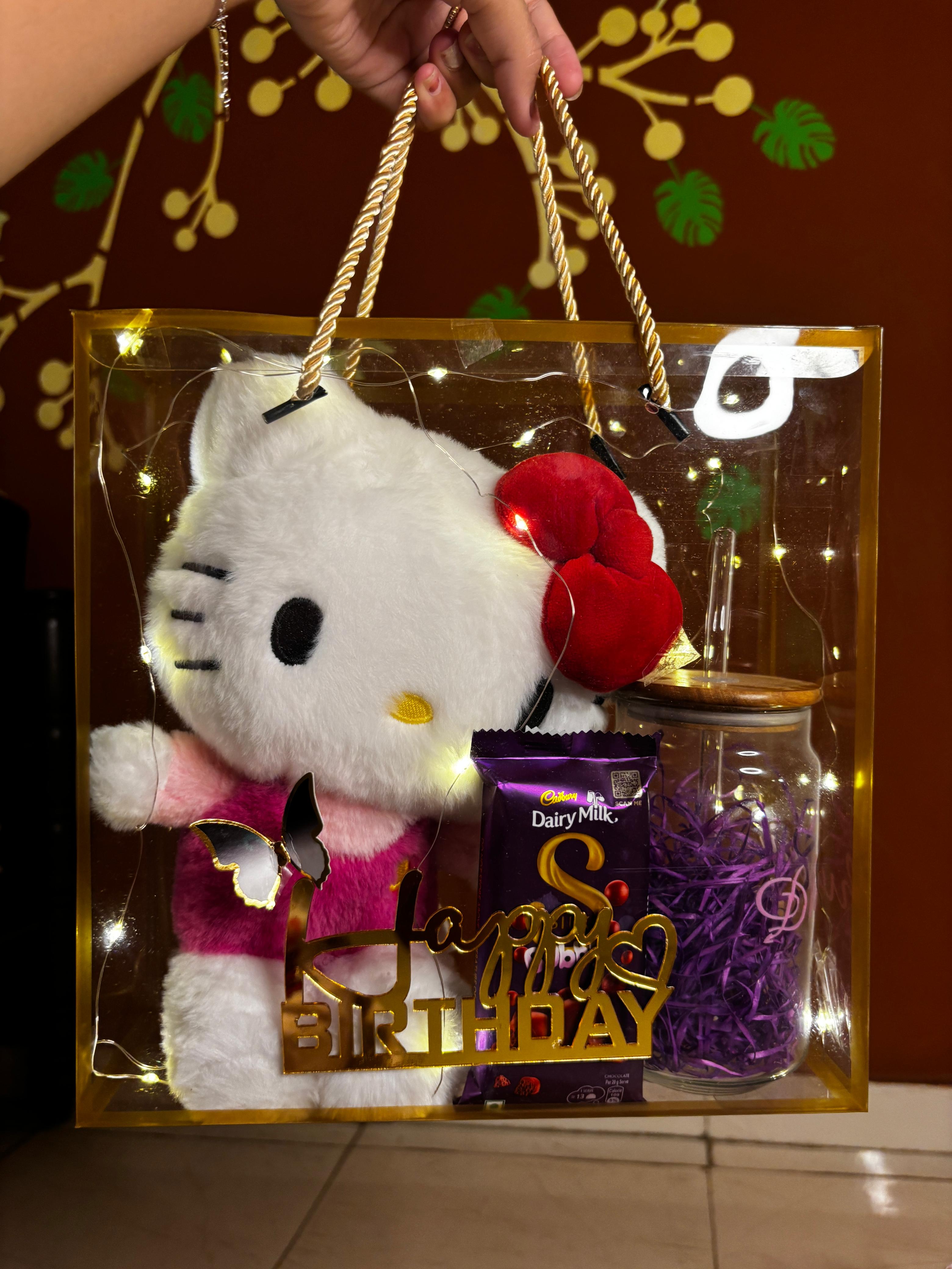 Hello Kitty gift bag with fairy lights