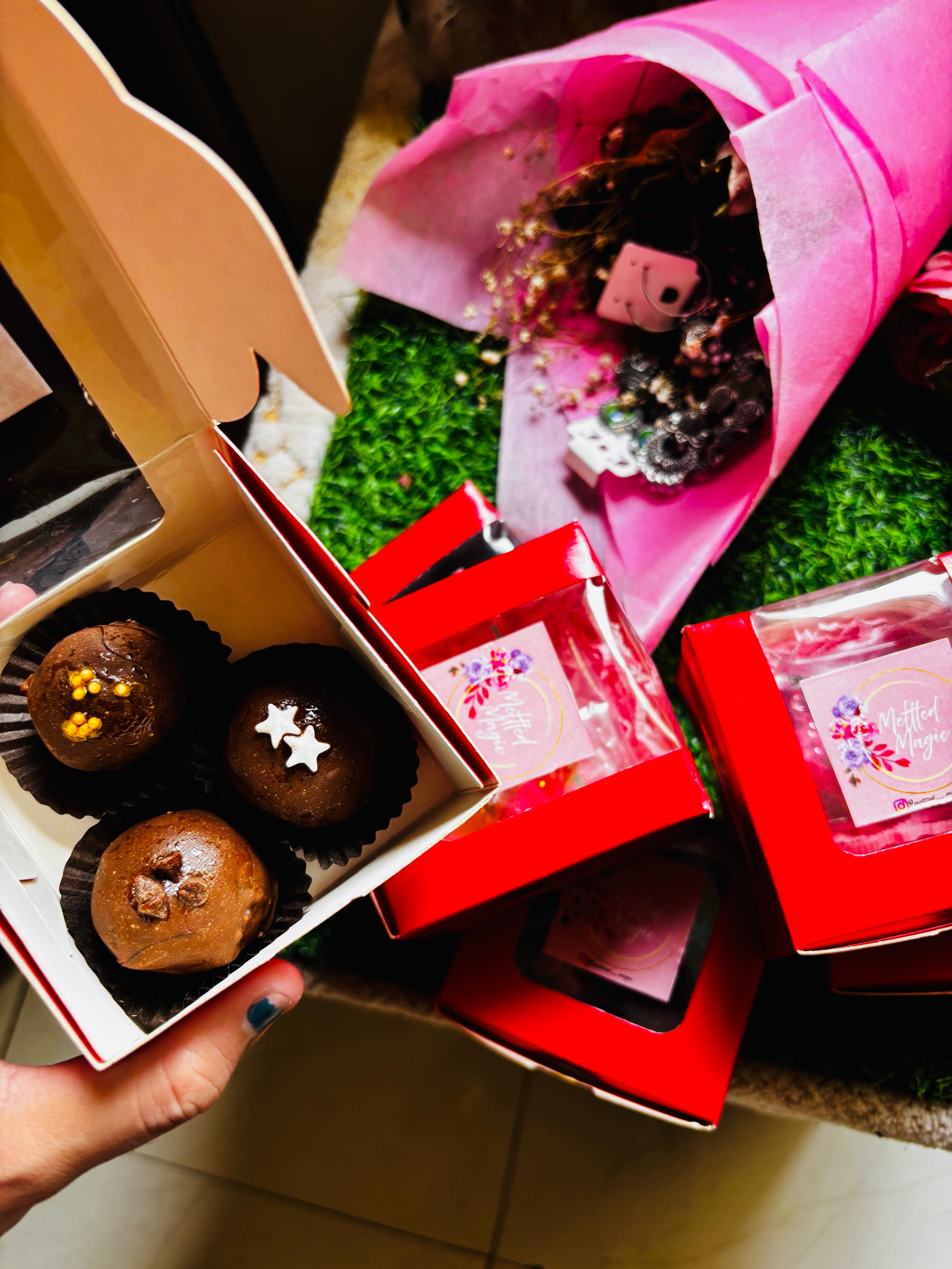 Premium handcrafted chocolate truffle gift box by Melted Magic