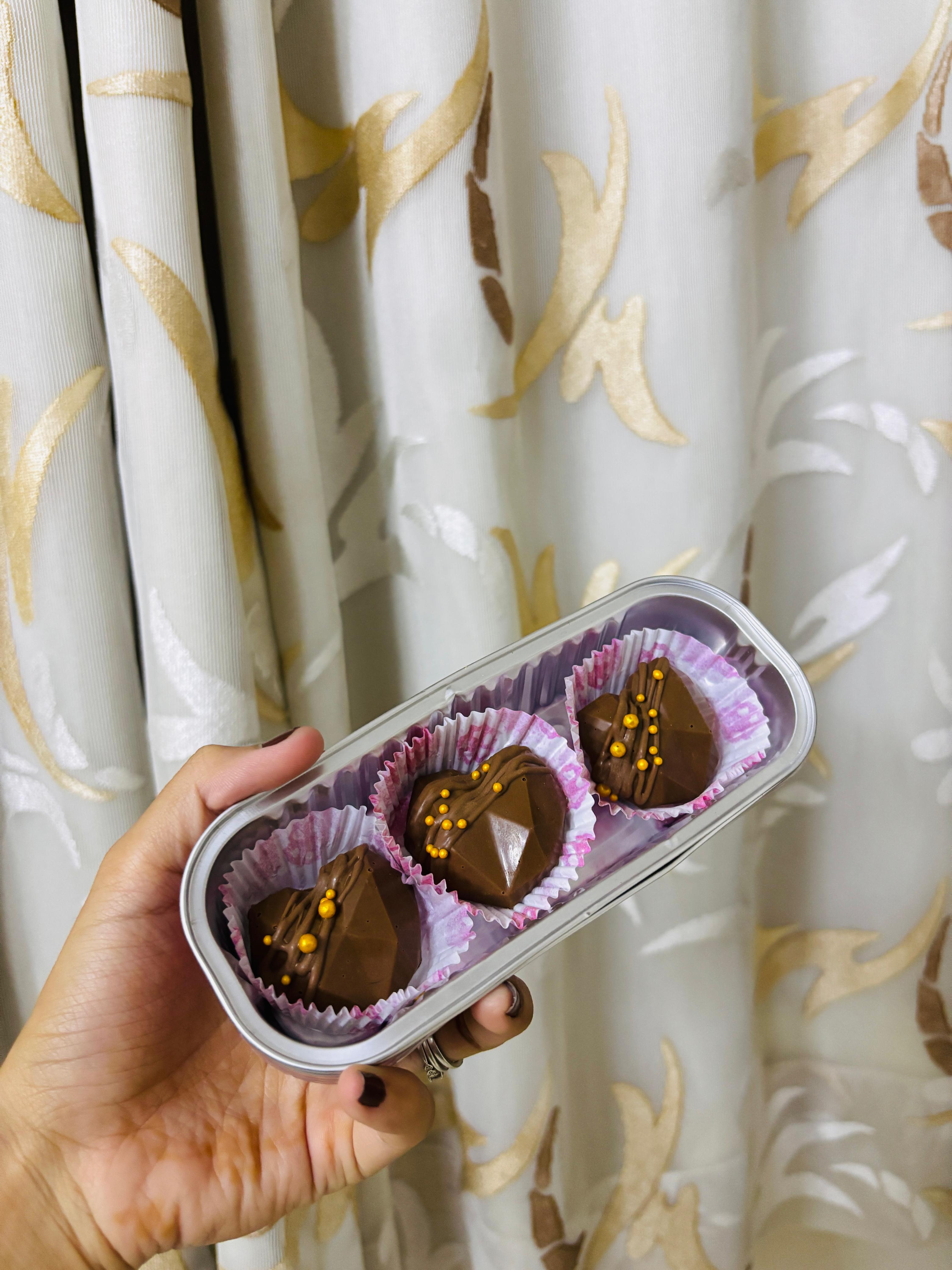 Handmade heart chocolates